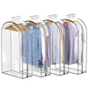Liuoud Clear Garment Bags 4 Pack 40 Inch Gusseted Suit Covers