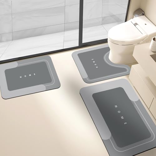 3PCS GORILLA GRIP Bath Rug Soft Chenille Absorbent Mat