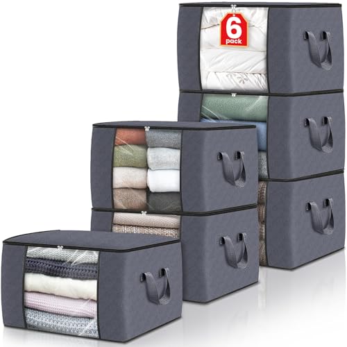 Fab Totes Clothes Storage Bags 6 Pack Foldable Organizers
