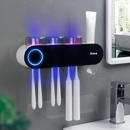 iHave Wall Mount Toothbrush Holder UV Sanitizer and Dispenser