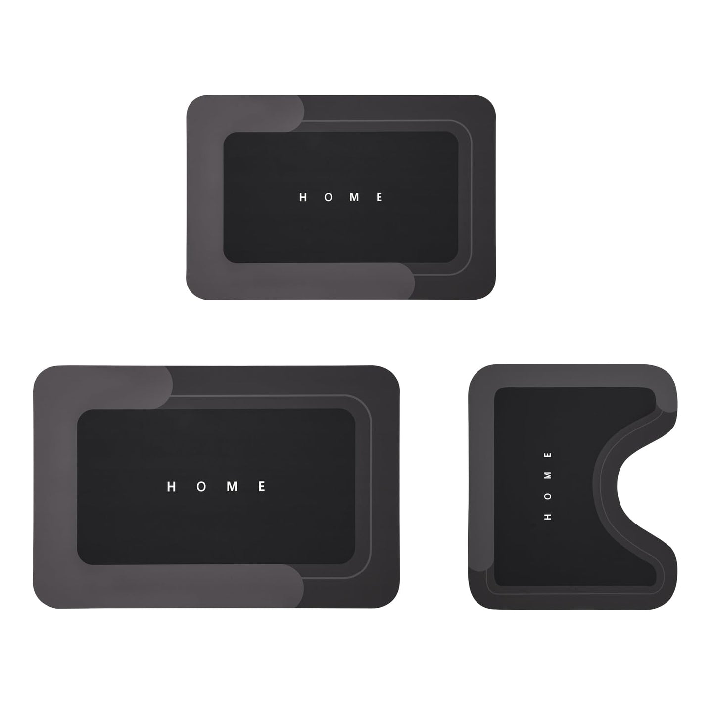 3PCS GORILLA GRIP Bath Rug Soft Chenille Absorbent Mat