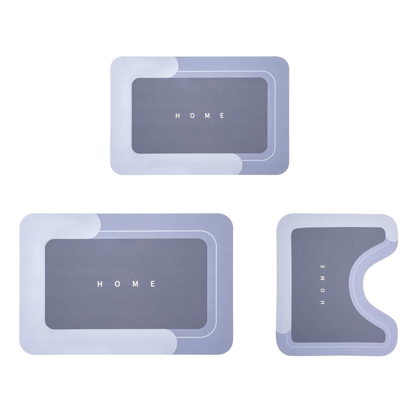 3PCS GORILLA GRIP Bath Rug Soft Chenille Absorbent Mat