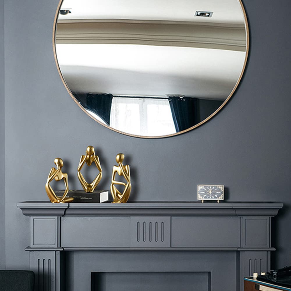 BOPART Gold Thinker Statues 3 Piece Modern Figurine Set