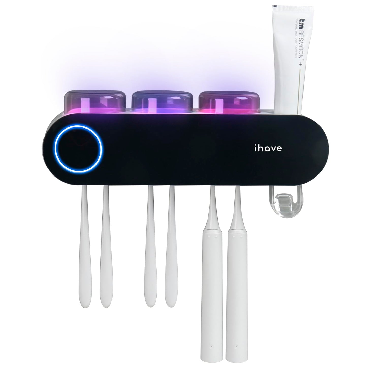 iHave Wall Mount Toothbrush Holder UV Sanitizer and Dispenser