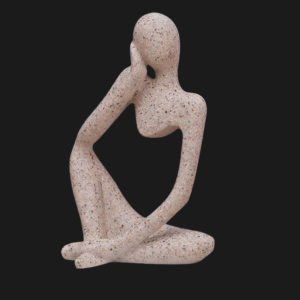 BOPART Gold Thinker Statues 3 Piece Modern Figurine Set