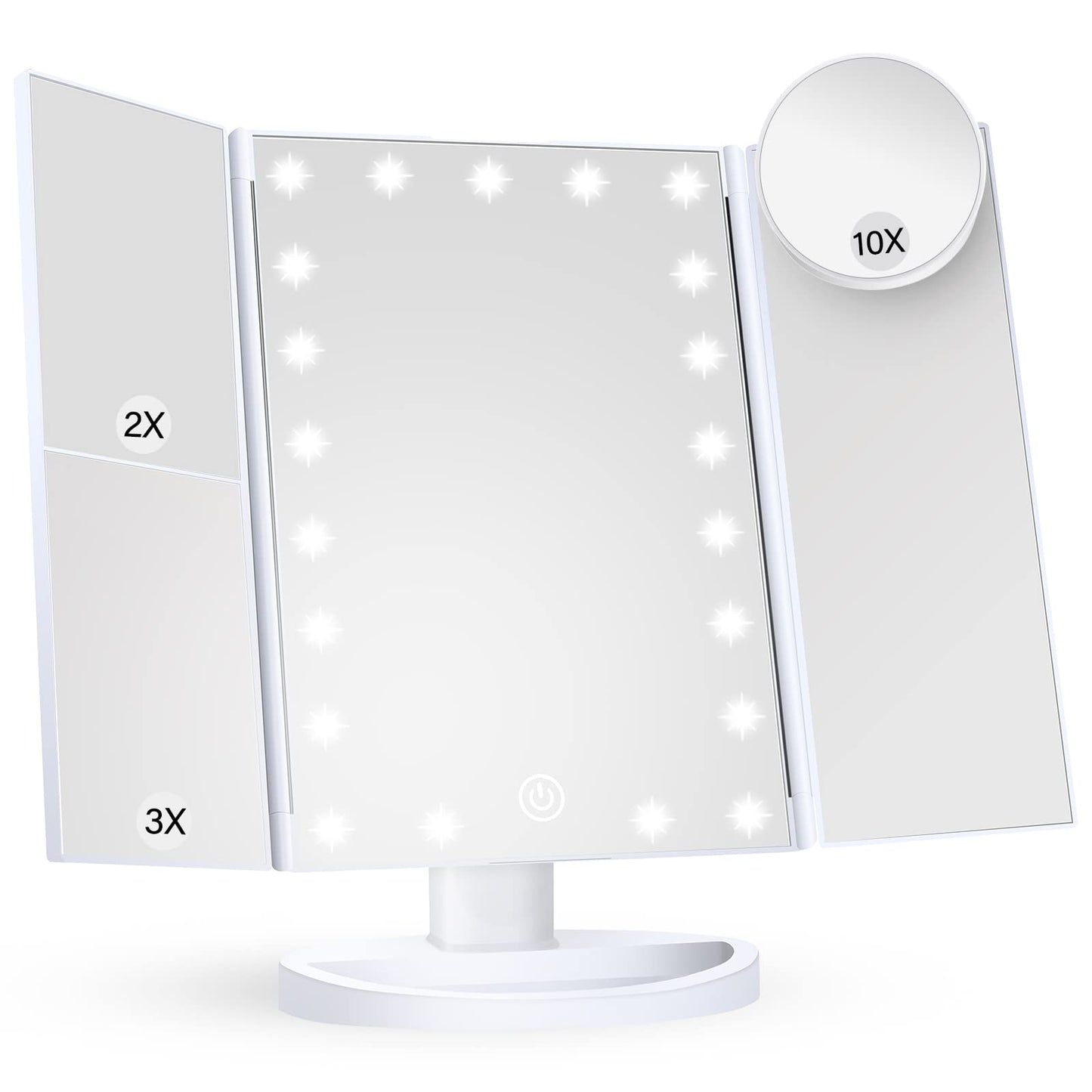 HUONUL Vanity Makeup Mirror Trifold with Lights