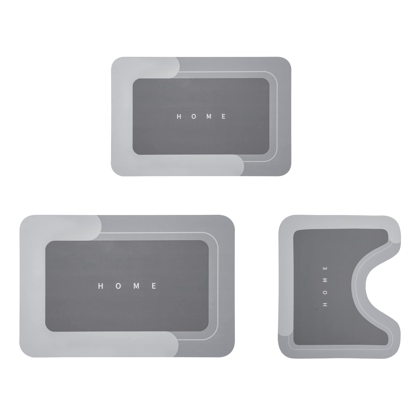 3PCS GORILLA GRIP Bath Rug Soft Chenille Absorbent Mat