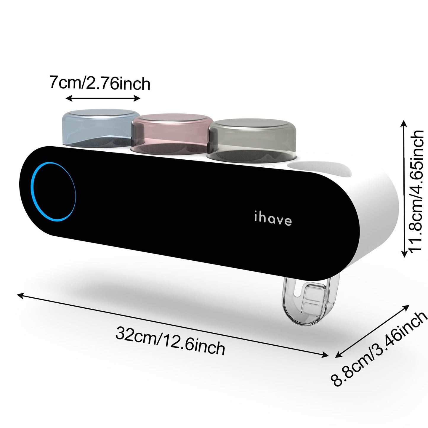 iHave Wall Mount Toothbrush Holder UV Sanitizer and Dispenser