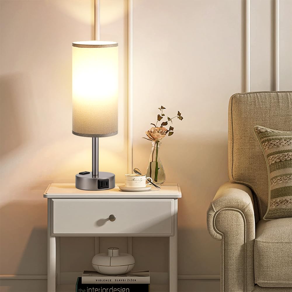 Fenmzee Rose Gold Crystal Touch Lamp 3 Way Dimmable with USB