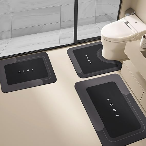 3PCS GORILLA GRIP Bath Rug Soft Chenille Absorbent Mat