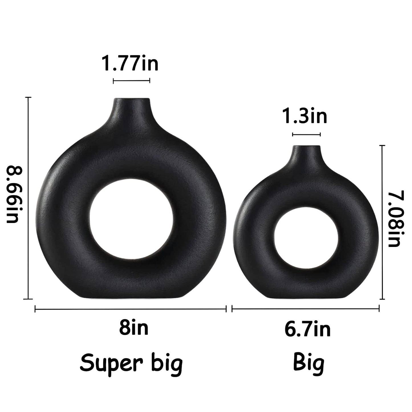 Heart Ceramic Vases Set of 2 Nordic Minimalist Decor