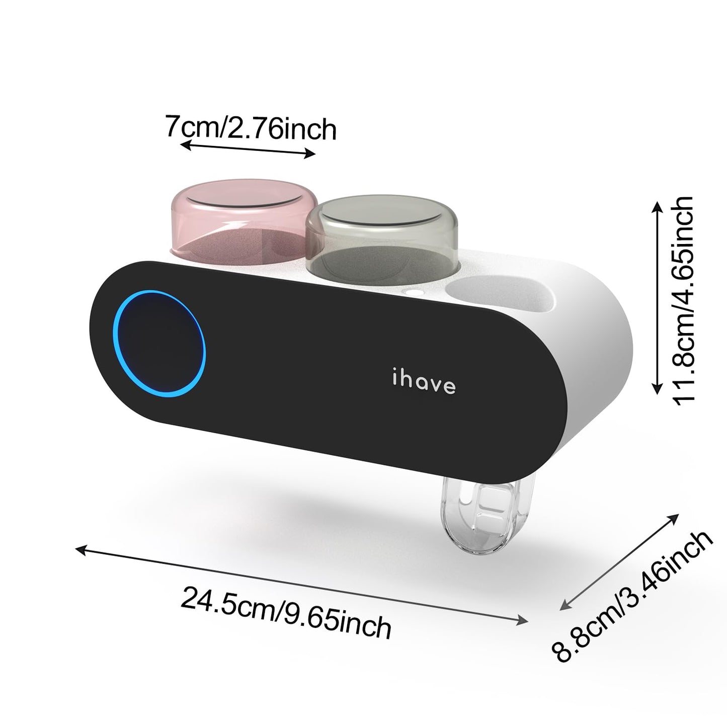 iHave Wall Mount Toothbrush Holder UV Sanitizer and Dispenser