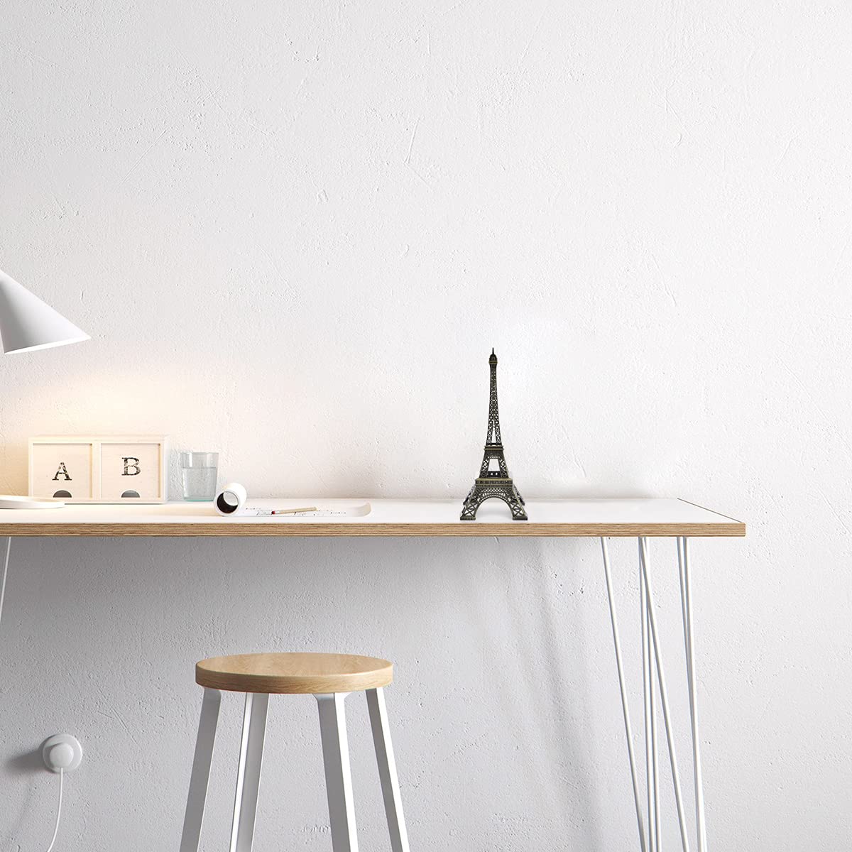 ESHATO Eiffel Tower Statue Gold Metal Decorative Figurine 7 Inch