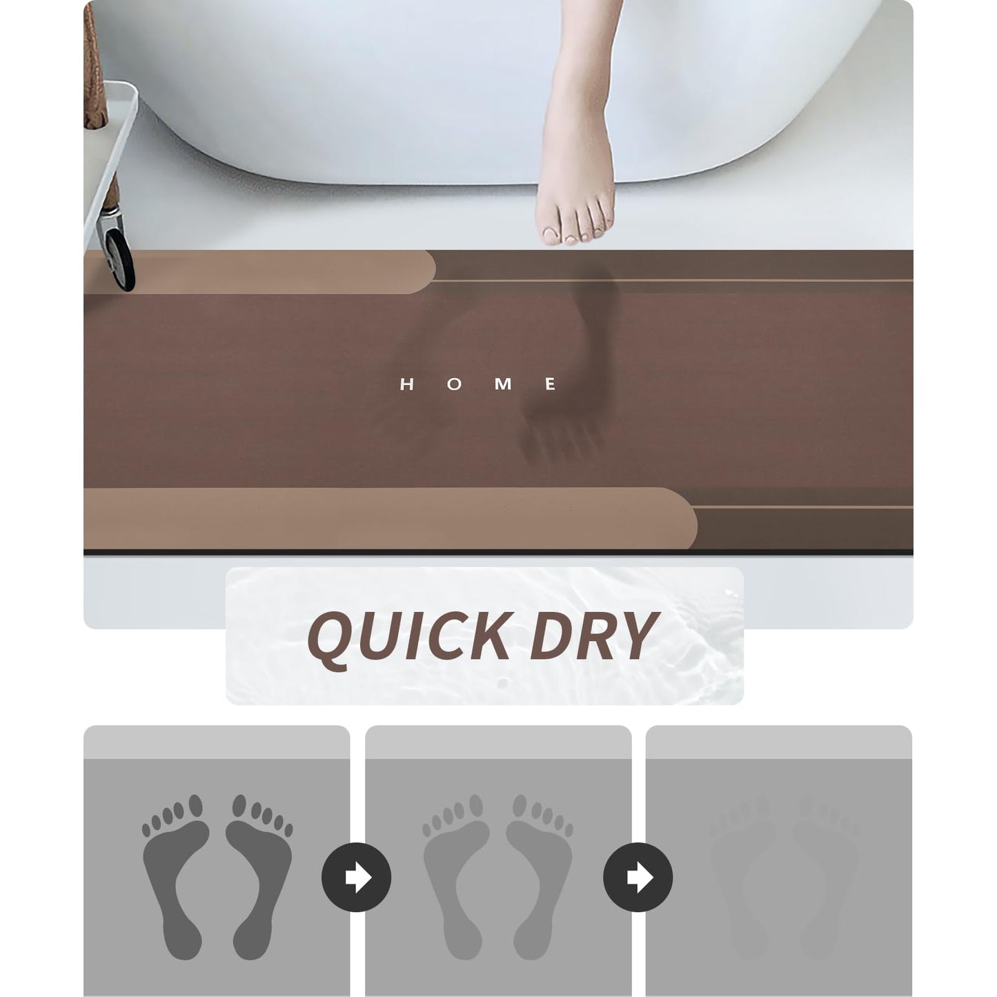 3PCS GORILLA GRIP Bath Rug Soft Chenille Absorbent Mat