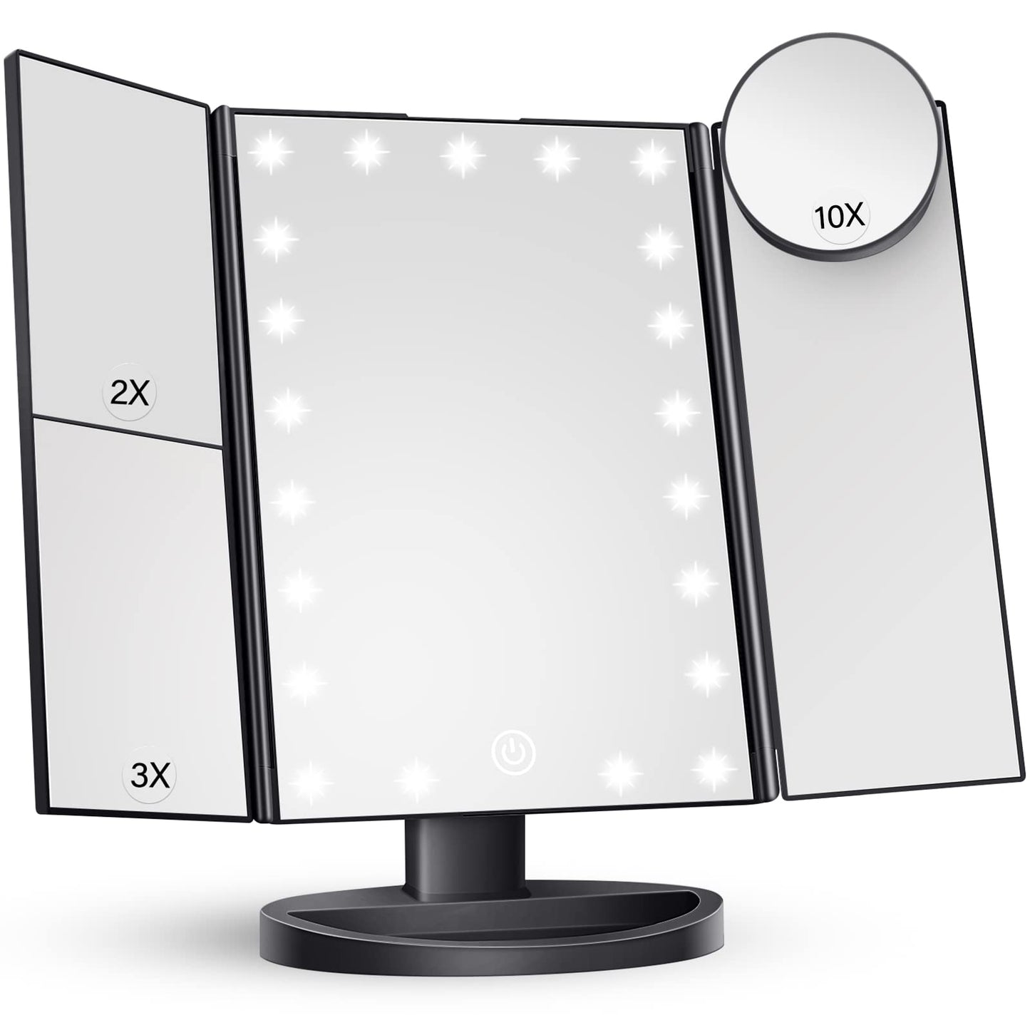 HUONUL Vanity Makeup Mirror Trifold with Lights
