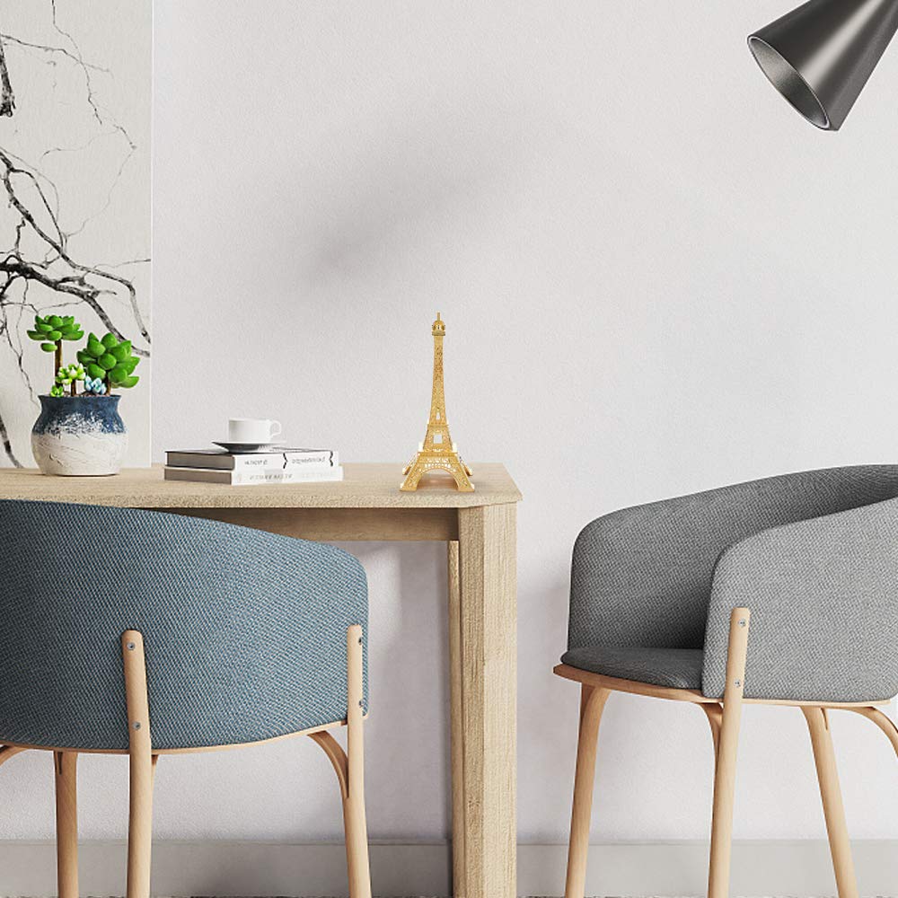 ESHATO Eiffel Tower Statue Gold Metal Decorative Figurine 7 Inch