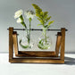 Kingbuy Terrarium Propagation Station 3 Bulb Glass Vase on Wooden Stand