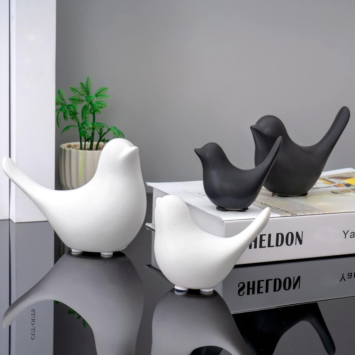 FANTESTICRYAN Gold Bird Statues Modern Decorative Ornaments