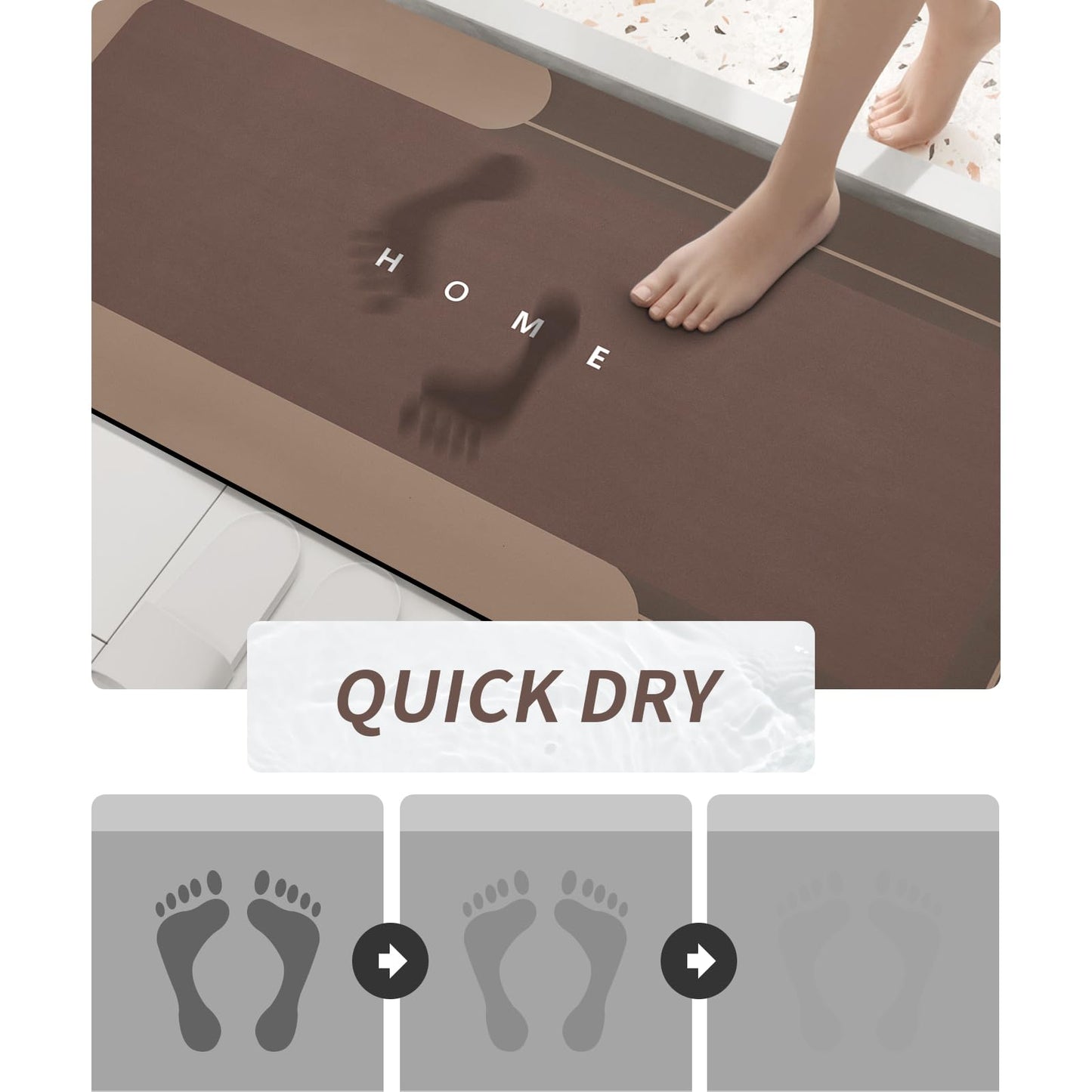 3PCS GORILLA GRIP Bath Rug Soft Chenille Absorbent Mat