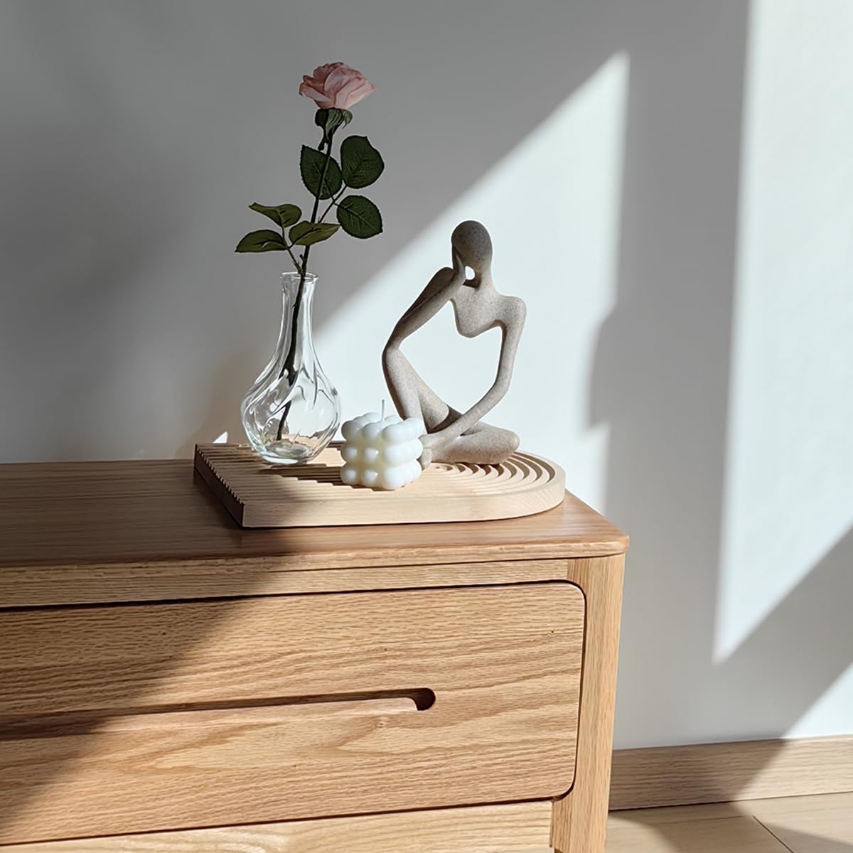 BOPART Gold Thinker Statues 3 Piece Modern Figurine Set