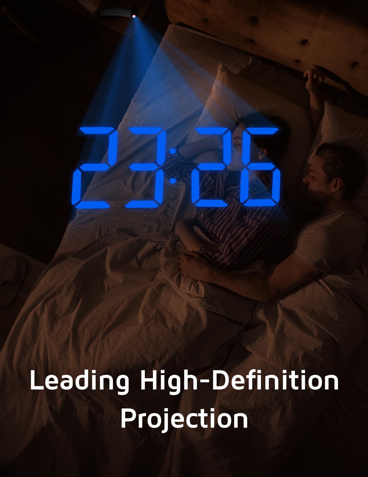 GOLOZA Projection Alarm Clock 180 Degree Rotating LED Clock