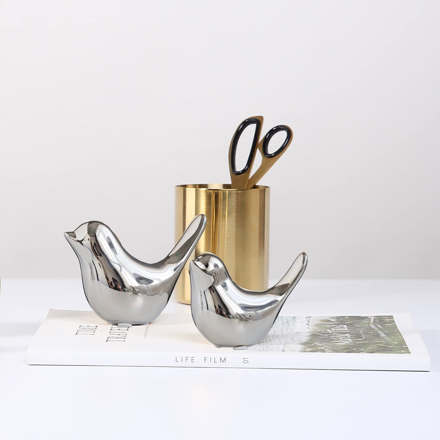 FANTESTICRYAN Gold Bird Statues Modern Decorative Ornaments