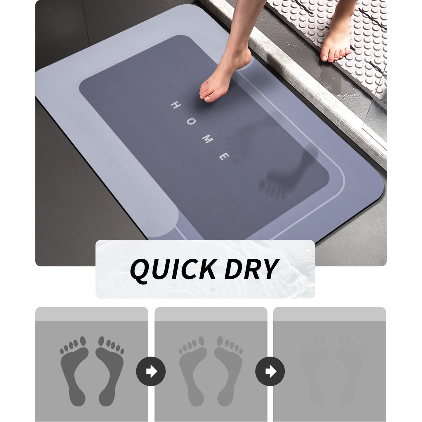 3PCS GORILLA GRIP Bath Rug Soft Chenille Absorbent Mat