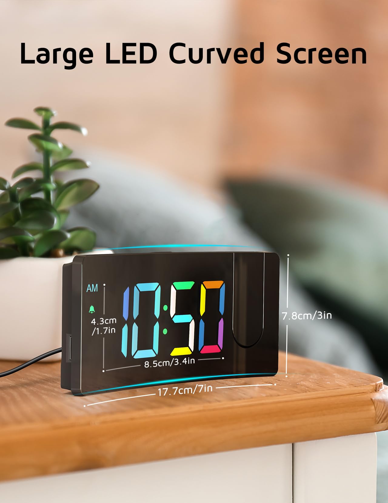 GOLOZA Projection Alarm Clock 180 Degree Rotating LED Clock