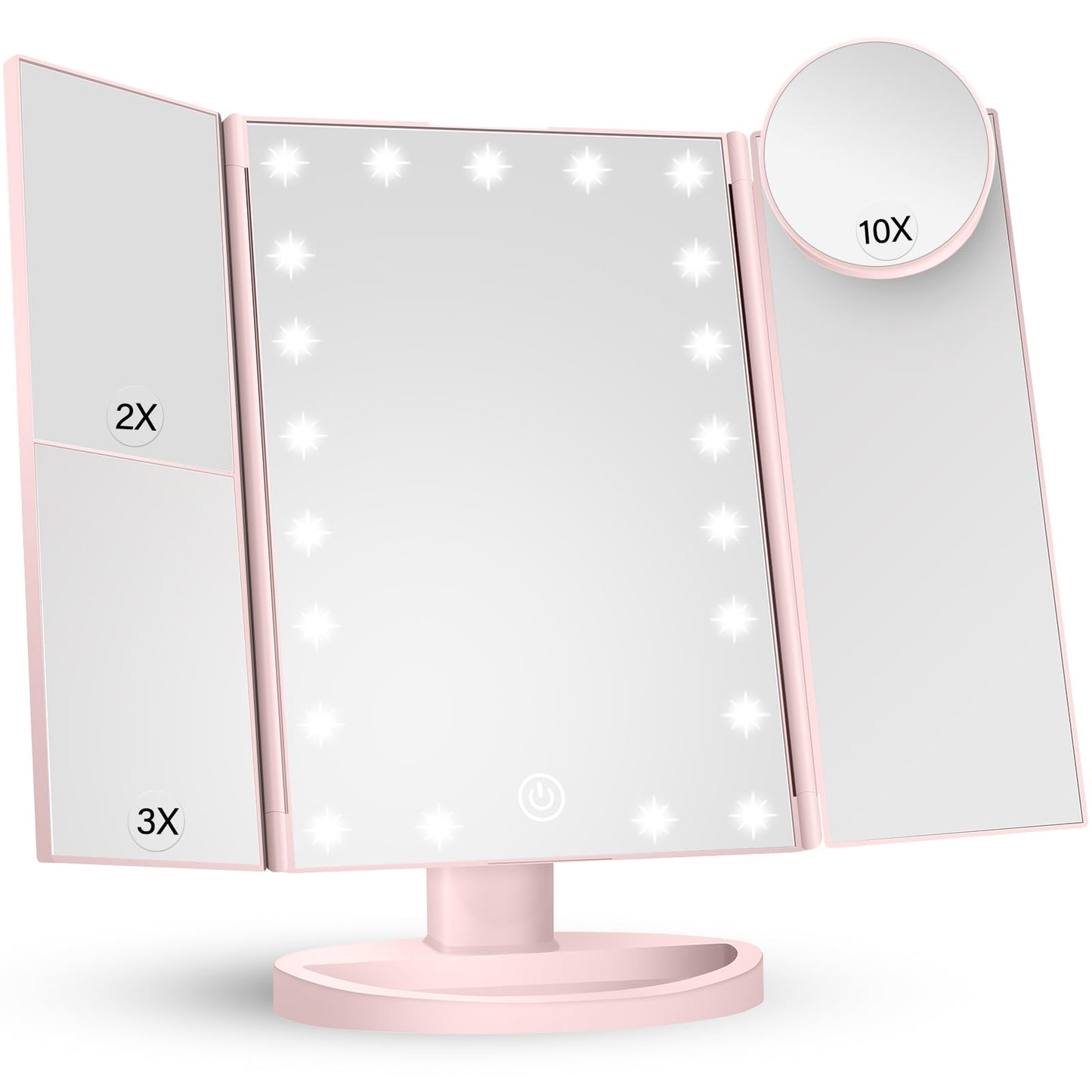 HUONUL Vanity Makeup Mirror Trifold with Lights