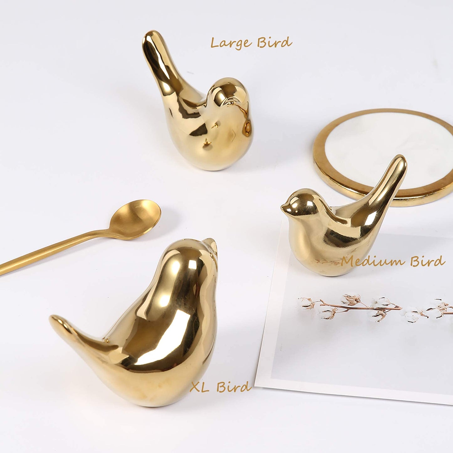 FANTESTICRYAN Gold Bird Statues Modern Decorative Ornaments