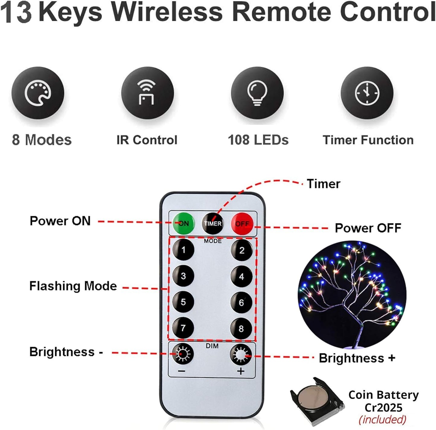 Bonsai Fairy Spirit Tree Lamp 20 Inch LED Lighted Tree Decor