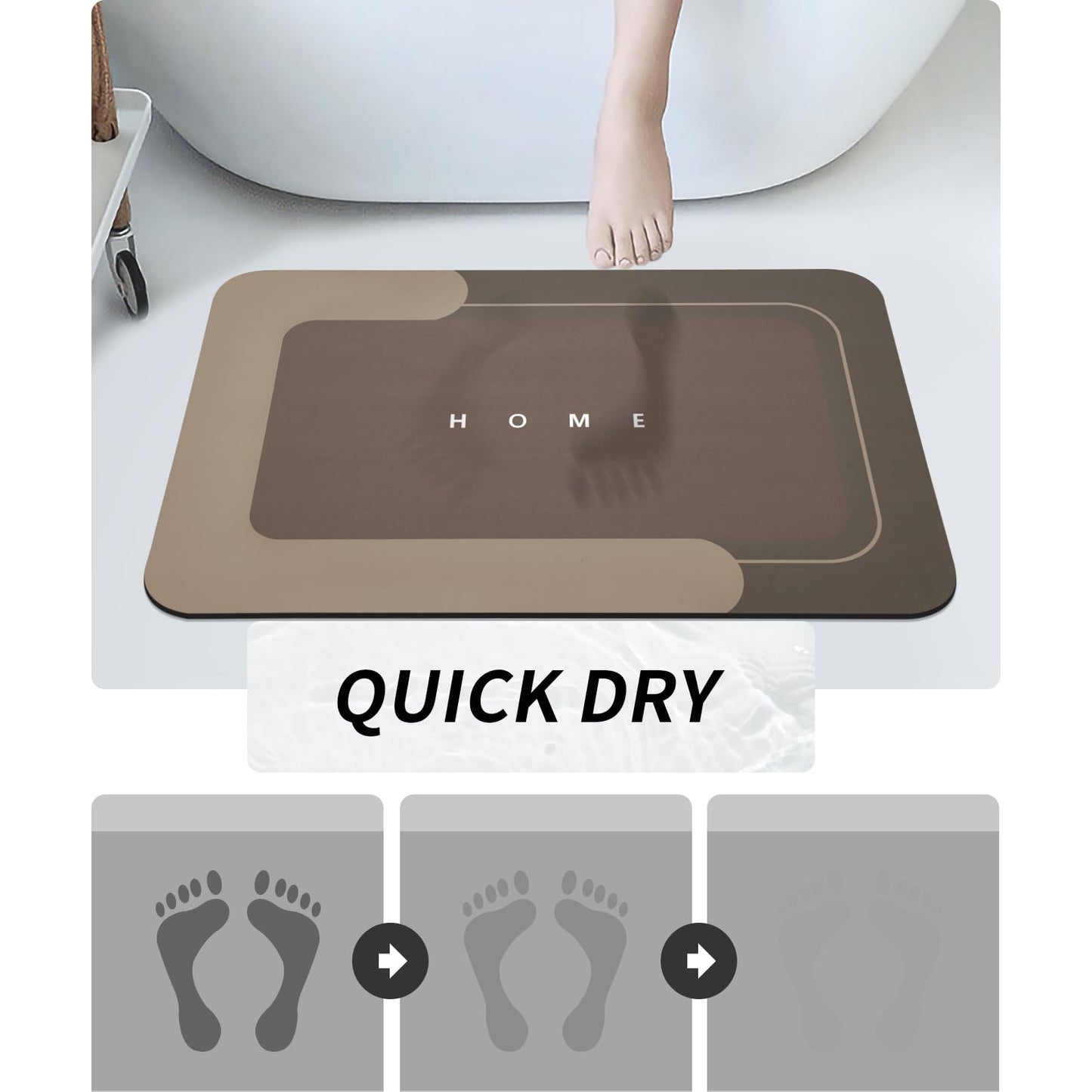 3PCS GORILLA GRIP Bath Rug Soft Chenille Absorbent Mat