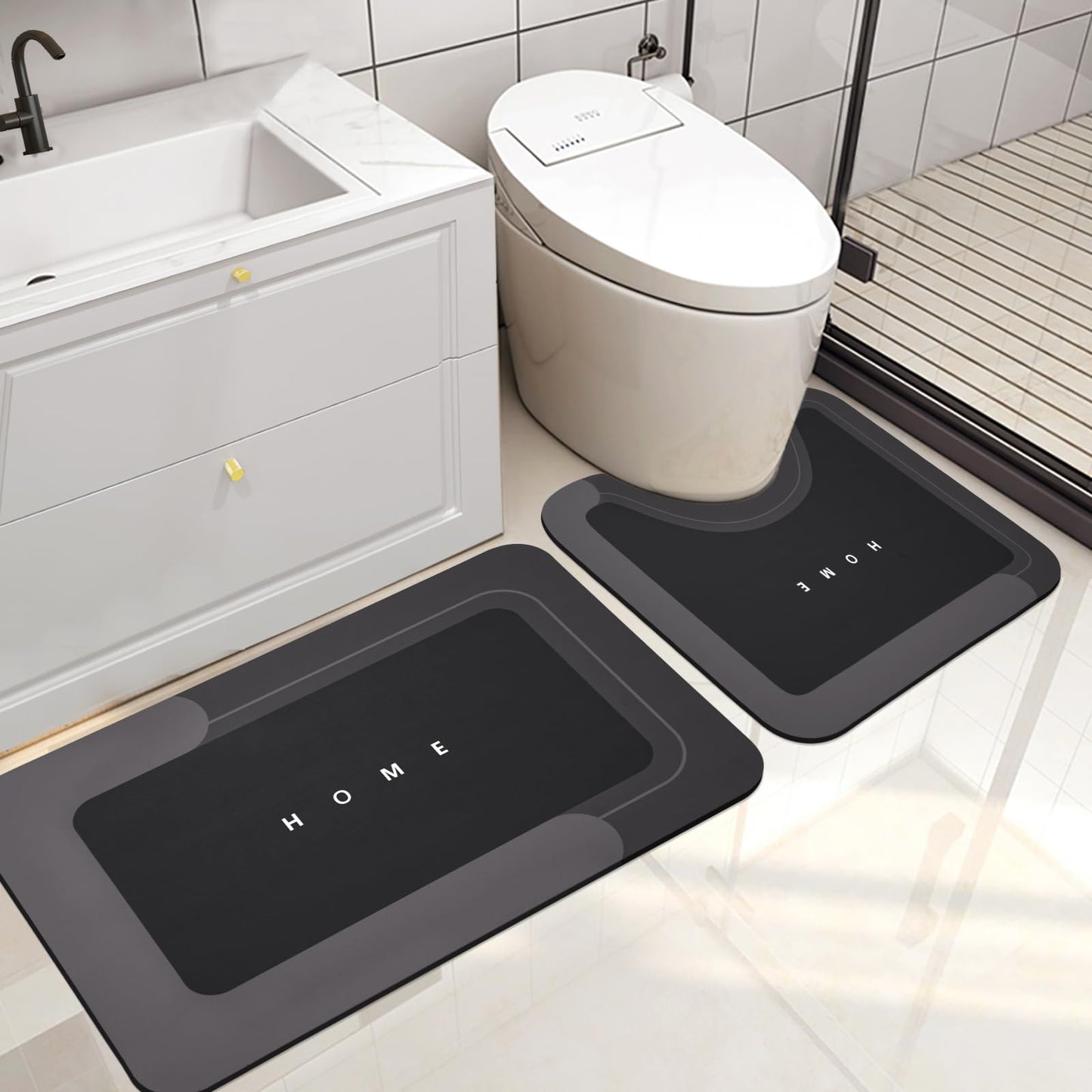 3PCS GORILLA GRIP Bath Rug Soft Chenille Absorbent Mat