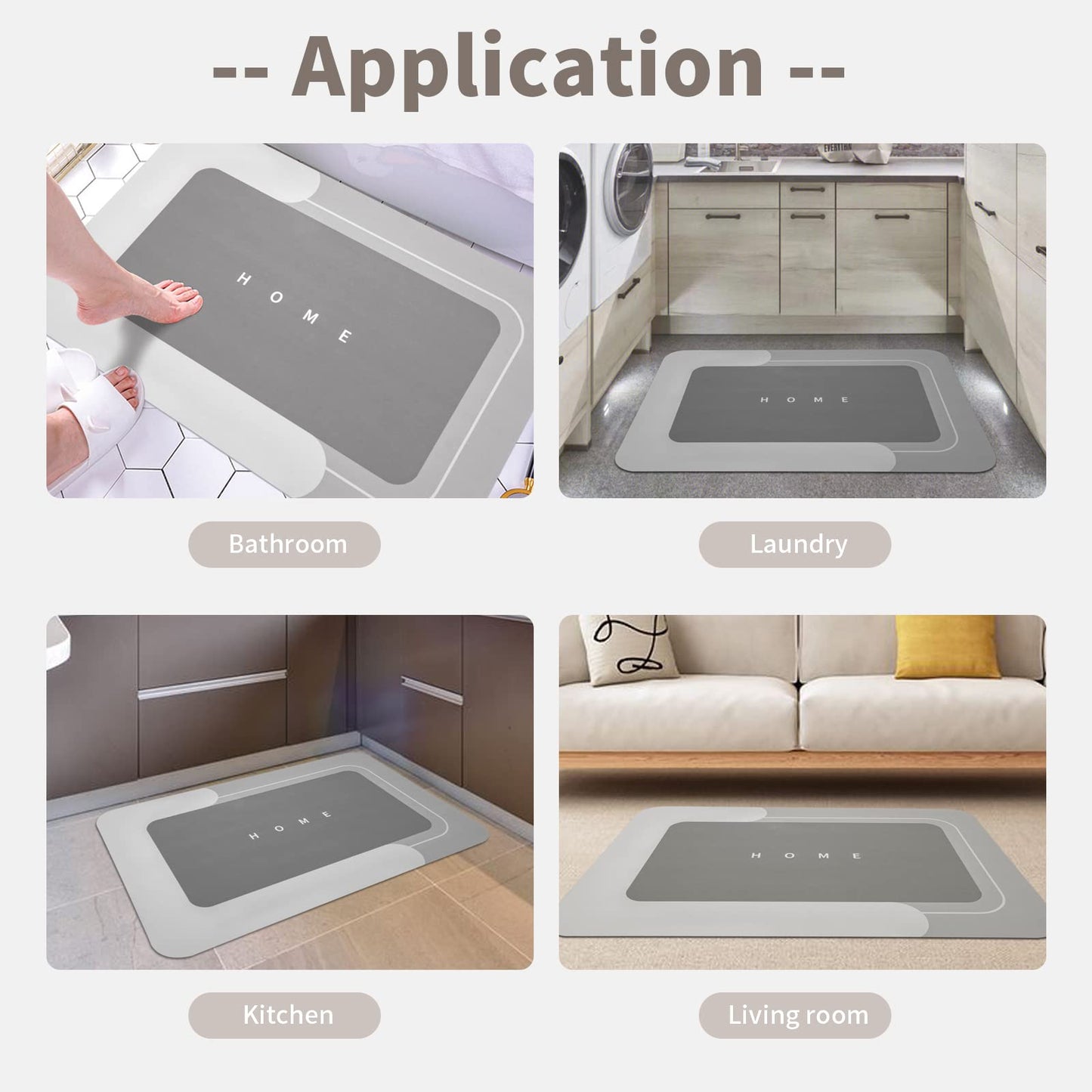 3PCS GORILLA GRIP Bath Rug Soft Chenille Absorbent Mat