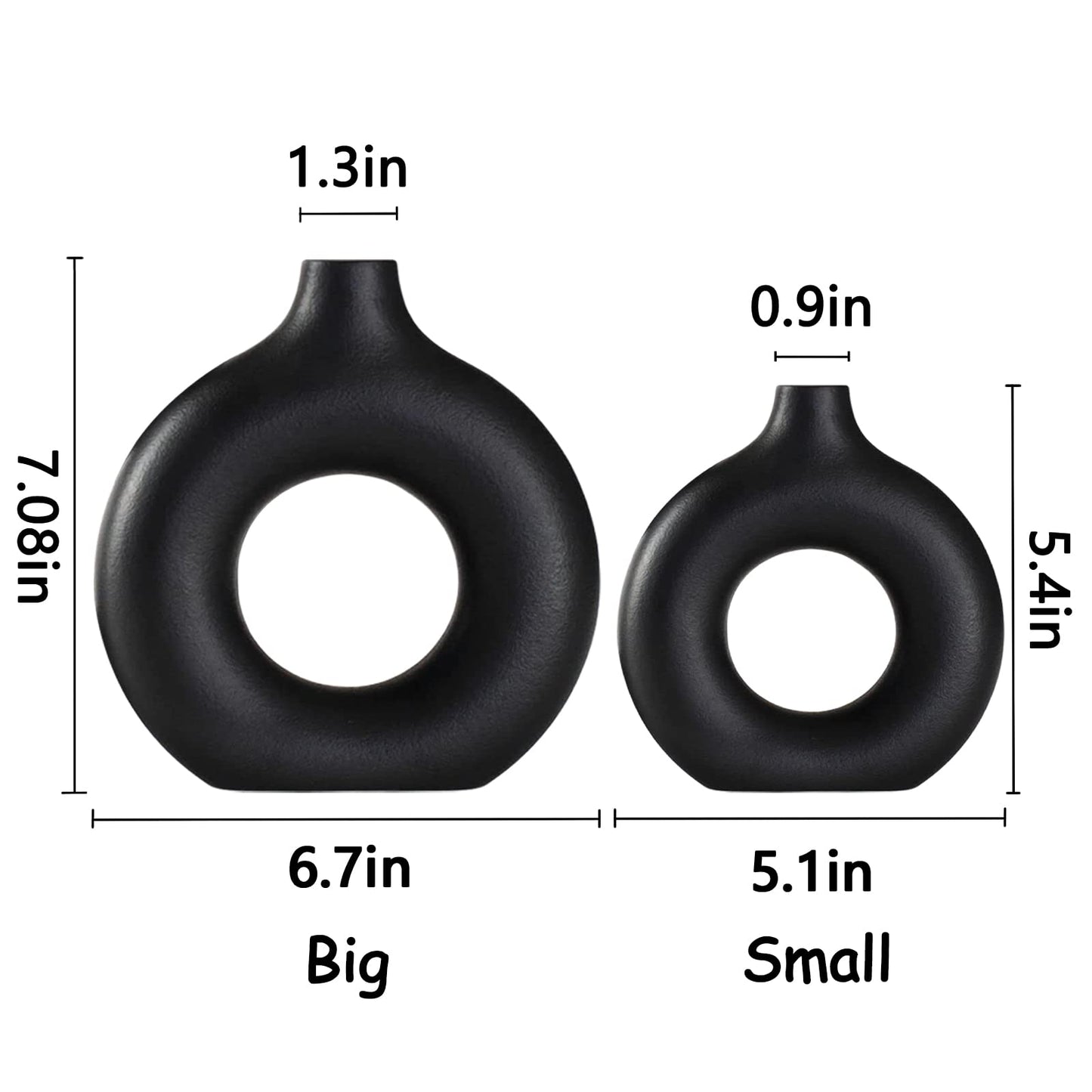 Heart Ceramic Vases Set of 2 Nordic Minimalist Decor