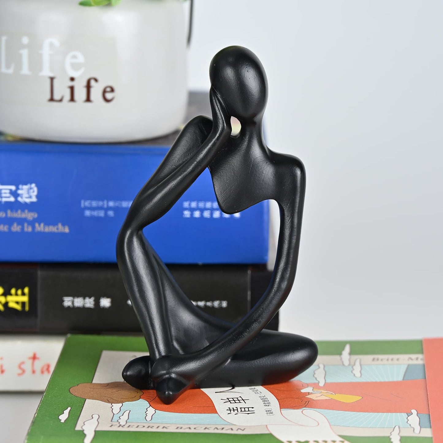 BOPART Gold Thinker Statues 3 Piece Modern Figurine Set