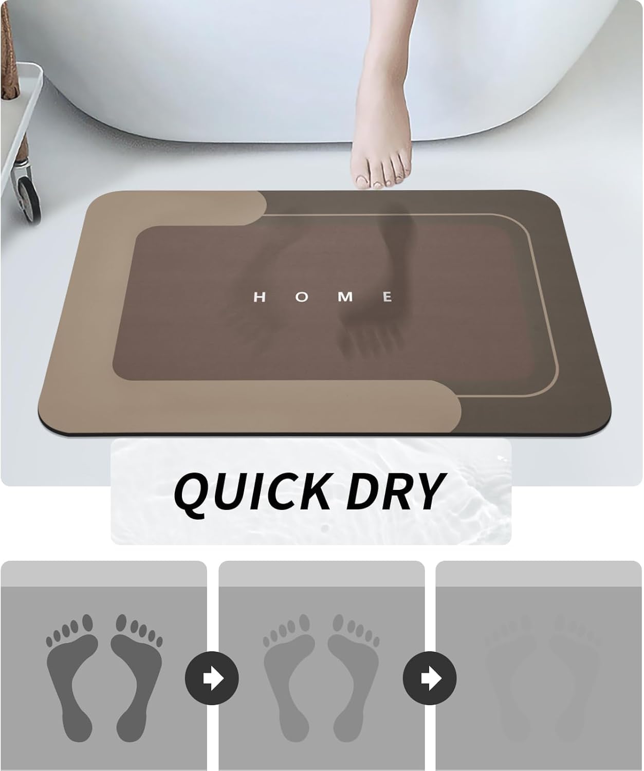 3PCS GORILLA GRIP Bath Rug Soft Chenille Absorbent Mat