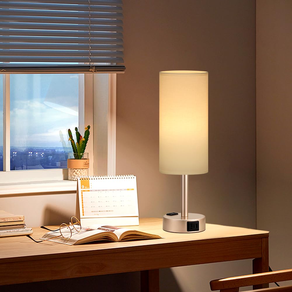 Fenmzee Rose Gold Crystal Touch Lamp 3 Way Dimmable with USB