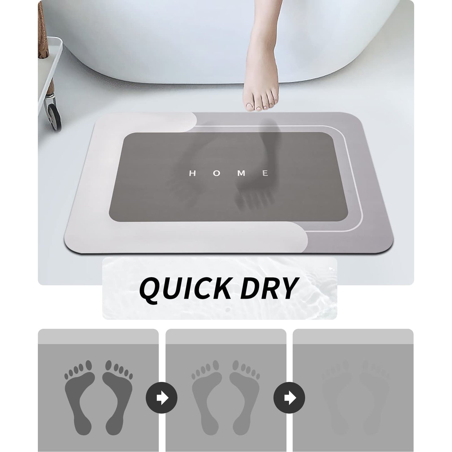 3PCS GORILLA GRIP Bath Rug Soft Chenille Absorbent Mat