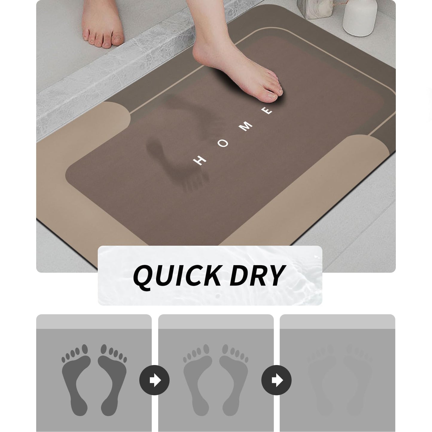 3PCS GORILLA GRIP Bath Rug Soft Chenille Absorbent Mat