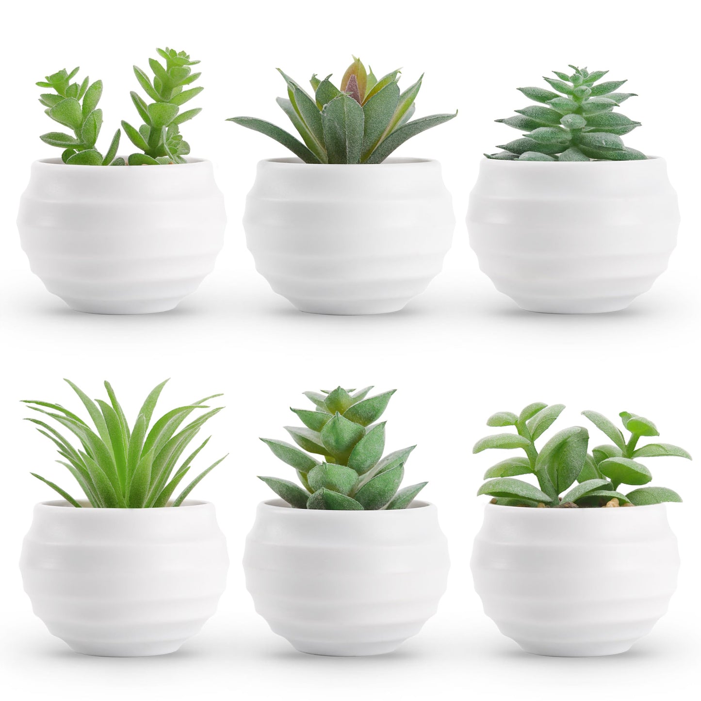 Der Rose 6 Pack Small Succulent Plants Faux Potted Greenery