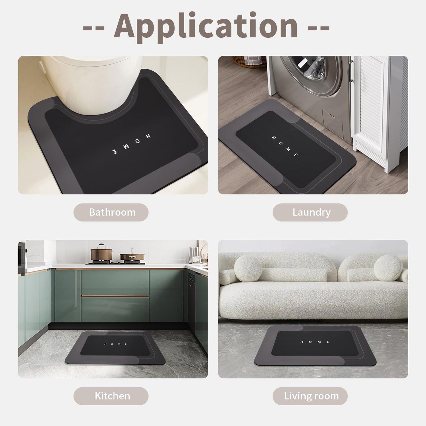 3PCS GORILLA GRIP Bath Rug Soft Chenille Absorbent Mat