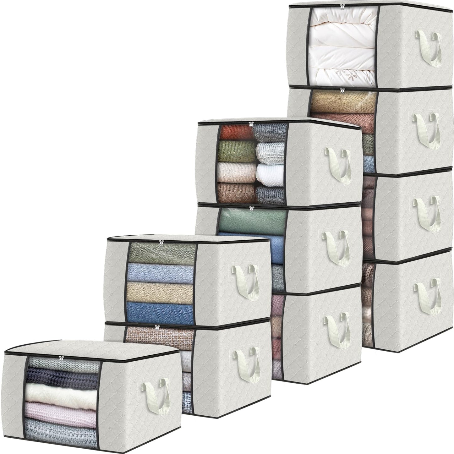 Fab Totes Clothes Storage Bags 6 Pack Foldable Organizers