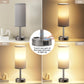 Fenmzee Rose Gold Crystal Touch Lamp 3 Way Dimmable with USB