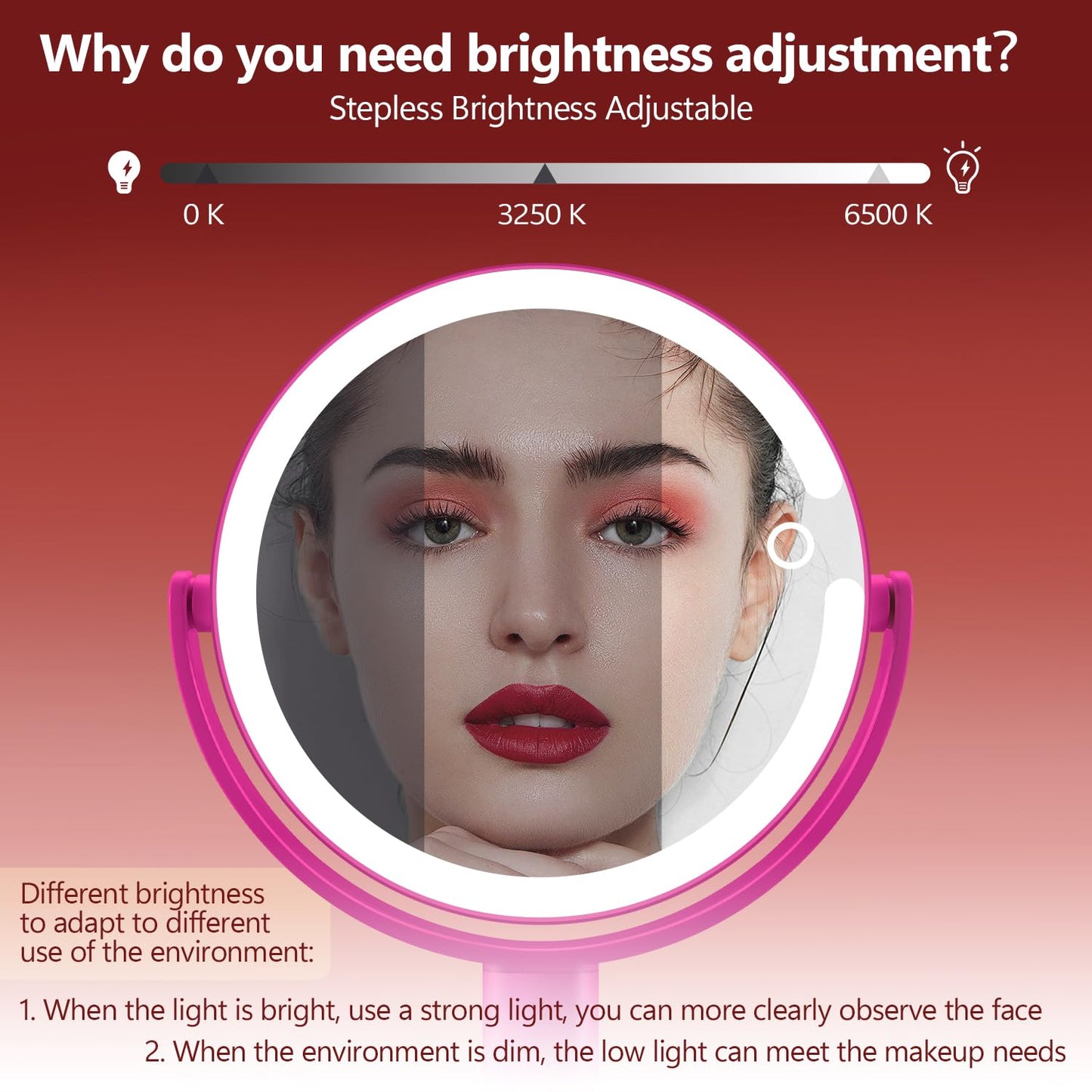 20X Magnifying Makeup Mirror Lighted Dual Sided Mirror