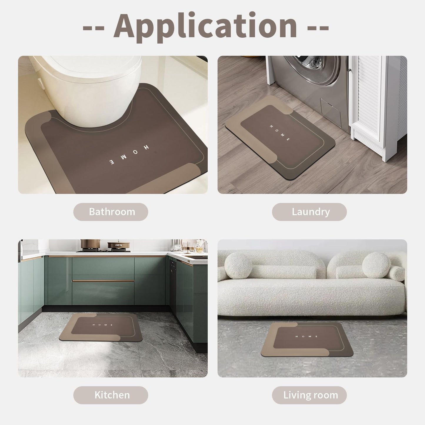 3PCS GORILLA GRIP Bath Rug Soft Chenille Absorbent Mat