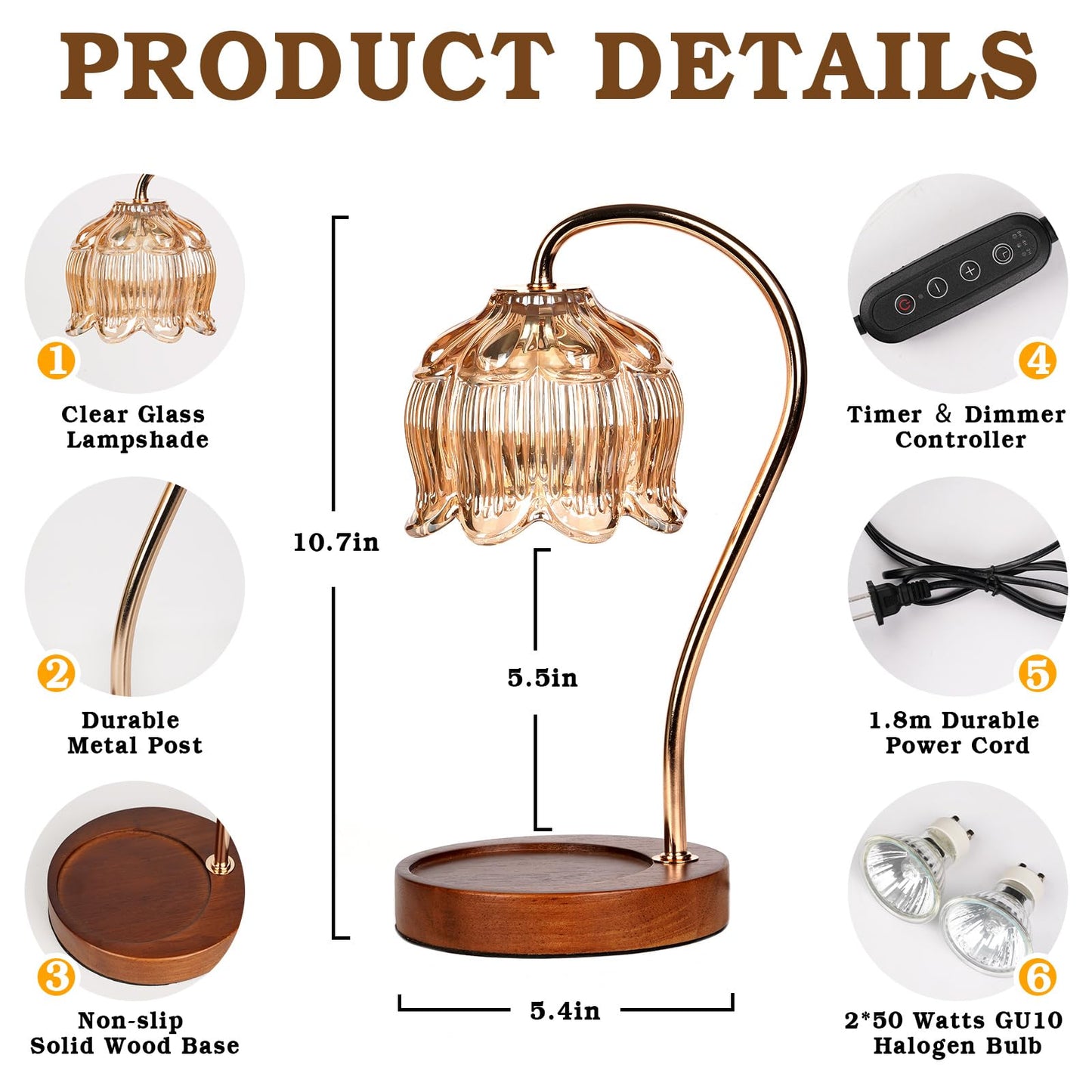 Funistree Flower Candle Warmer Lamp with Timer