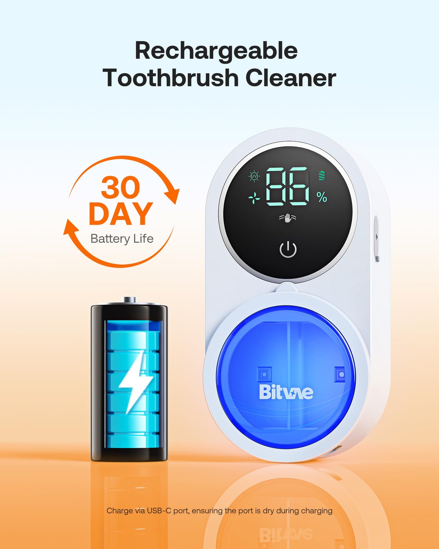 Bitvae Toothbrush Cleaner and Holder Smart LED Drying Station