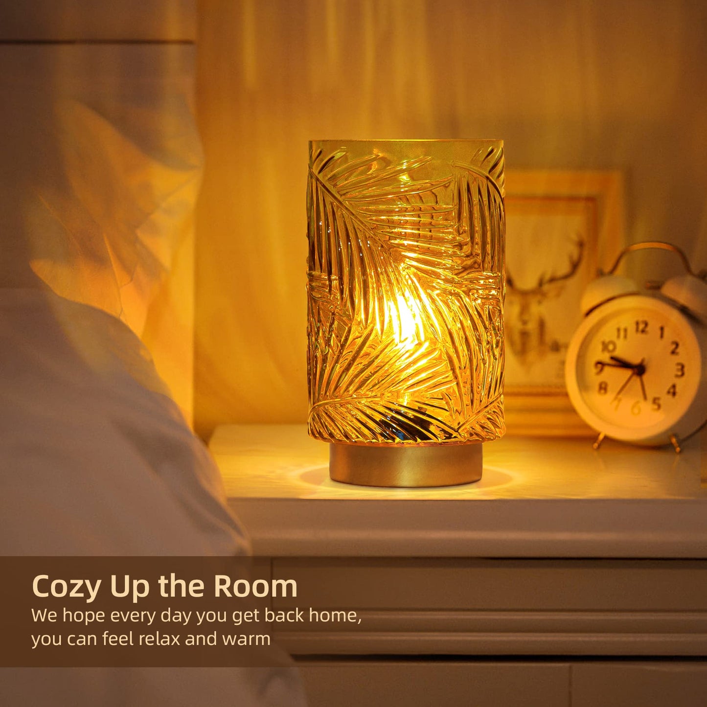 Battery Operated Cordless Table Lamp LED Nightlight with Timer