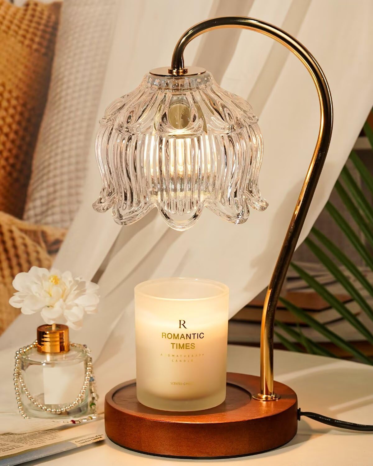 Funistree Flower Candle Warmer Lamp with Timer
